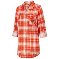 Women's Concepts Sport Orange Cleveland Browns Ashford Plaid Knit Nightshirt