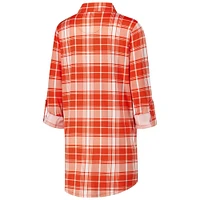 Women's Concepts Sport Orange Cleveland Browns Ashford Plaid Knit Nightshirt