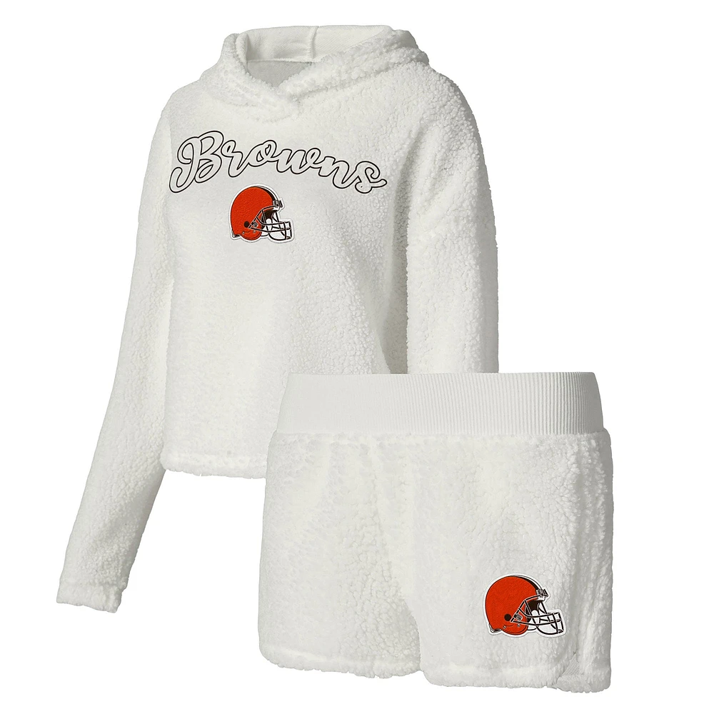 Concepts Sport Cleveland Browns Fluffy Pullover Sweat & Shorts Ensemble de nuit pour femme