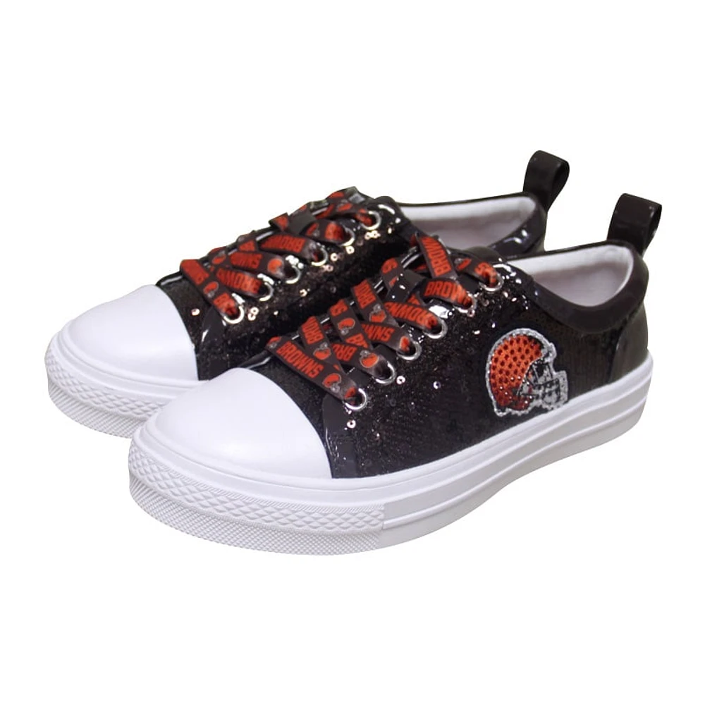 Baskets à paillettes Cuce pour femmes, Cleveland Browns Team marron