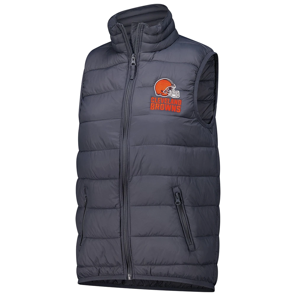 Women's  Dunbrooke Charcoal Cleveland Browns Alberta Full-Zip Vest