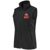 Women's Dunbrooke Charcoal Cleveland Browns Houston Fleece Full-Zip Vest