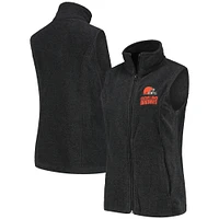 Veste à glissière pleine longueur en polaire Houston Cleveland Browns Dunbrooke Charcoal pour femme