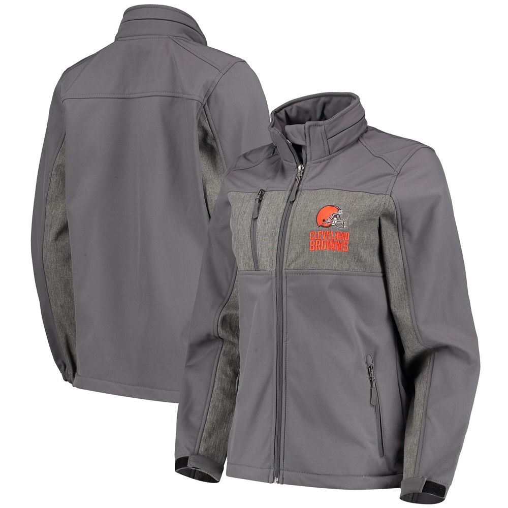 Women's Dunbrooke Charcoal Cleveland Browns Zephyr Softshell Full-Zip Jacket