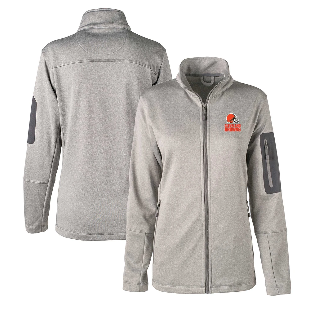 Veste entièrement zippée Dunbrooke Heather Charcoal pour femmes Cleveland Browns Freestyle Teflon Shield