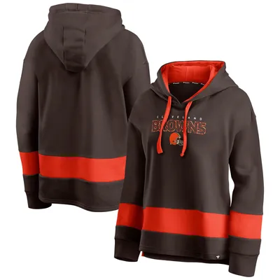 Cleveland Browns Fanatics Branded Women's Colors of Pride Colorblock Pullover Hoodie - Brown/Orange