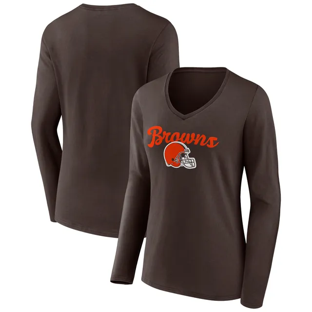 Women's Fanatics Branded Brown Cleveland Browns Shine Time V-Neck T-Shirt