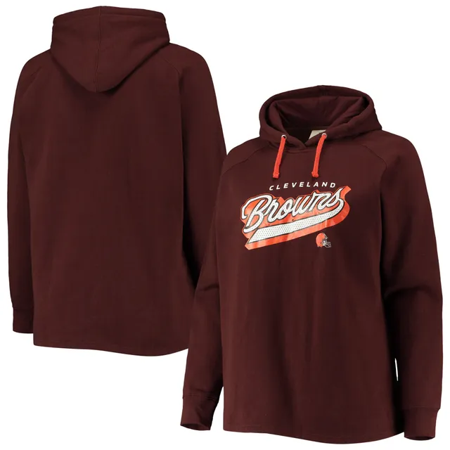 Women's Fanatics Branded Brown Cleveland Browns Doubleface Slub Pullover  Hoodie