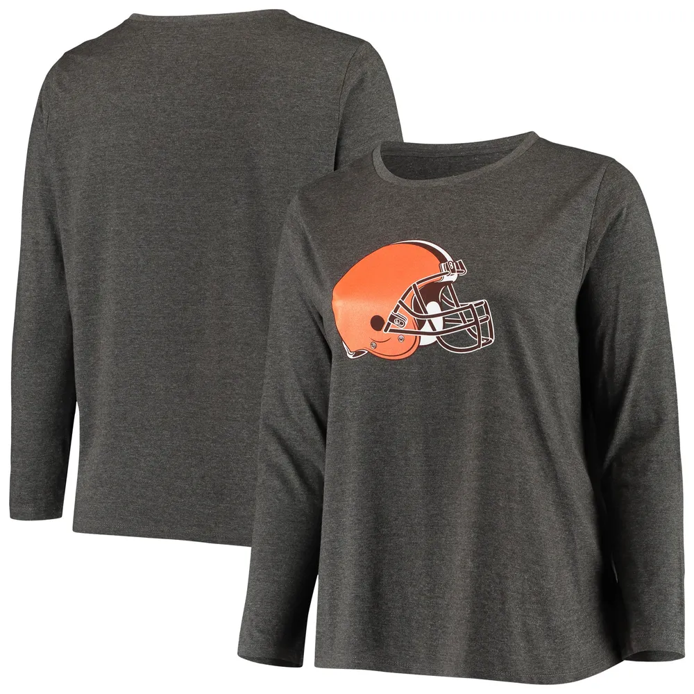 Fanatics Branded Women's Fanatics Branded Charcoal Cleveland Browns Plus  Primary Logo Long Sleeve T-Shirt