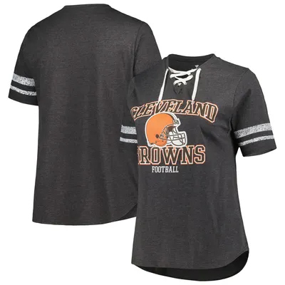 Lids Cleveland Browns Fanatics Branded Women's Plus Original State Lace-Up  T-Shirt - Brown