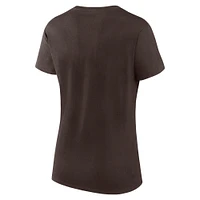 Ensemble t-shirt et short Fanatics marron/anthracite chiné pour femmes Cleveland Browns Script Lounge