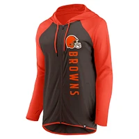 Women's Fanatics Brown/Orange Cleveland Browns Forever Fan Full-Zip Hoodie