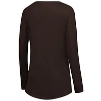 T-shirt à manches longues Fanatics Brown pour femme avec motif pom-pom girl des Cleveland Browns