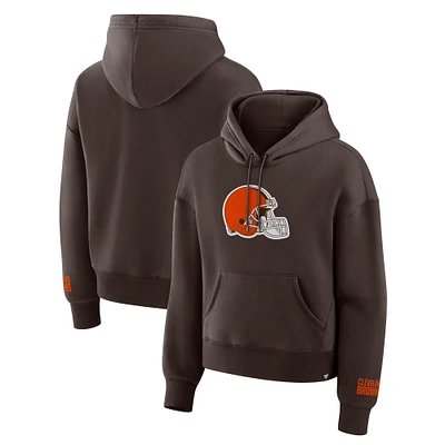 Sweat à capuche en polaire marron fanatiques pour femmes Cleveland Browns Legacy