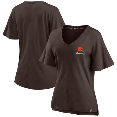 Women's Fanatics Brown Cleveland Browns Southpaw Flutter V-Neck T-Shirt