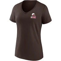 T-shirt marron à col en V pour la fête des mères de l'équipe Cleveland Browns Fanatics femmes