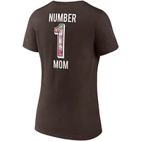 T-shirt marron à col en V pour la fête des mères de l'équipe Cleveland Browns Fanatics femmes