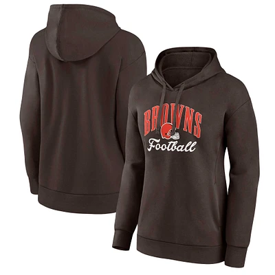 Sweat à capuche marron fanatiques pour femmes avec inscription Victory des Cleveland Browns