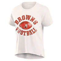 Women's Fanatics Cream Cleveland Browns Football Home Fashion T-Shirt