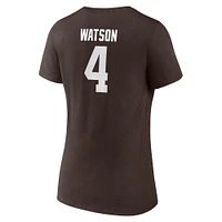 Women's Fanatics Deshaun Watson Brown Cleveland Browns Player Icon Name & Number V-Neck T-Shirt