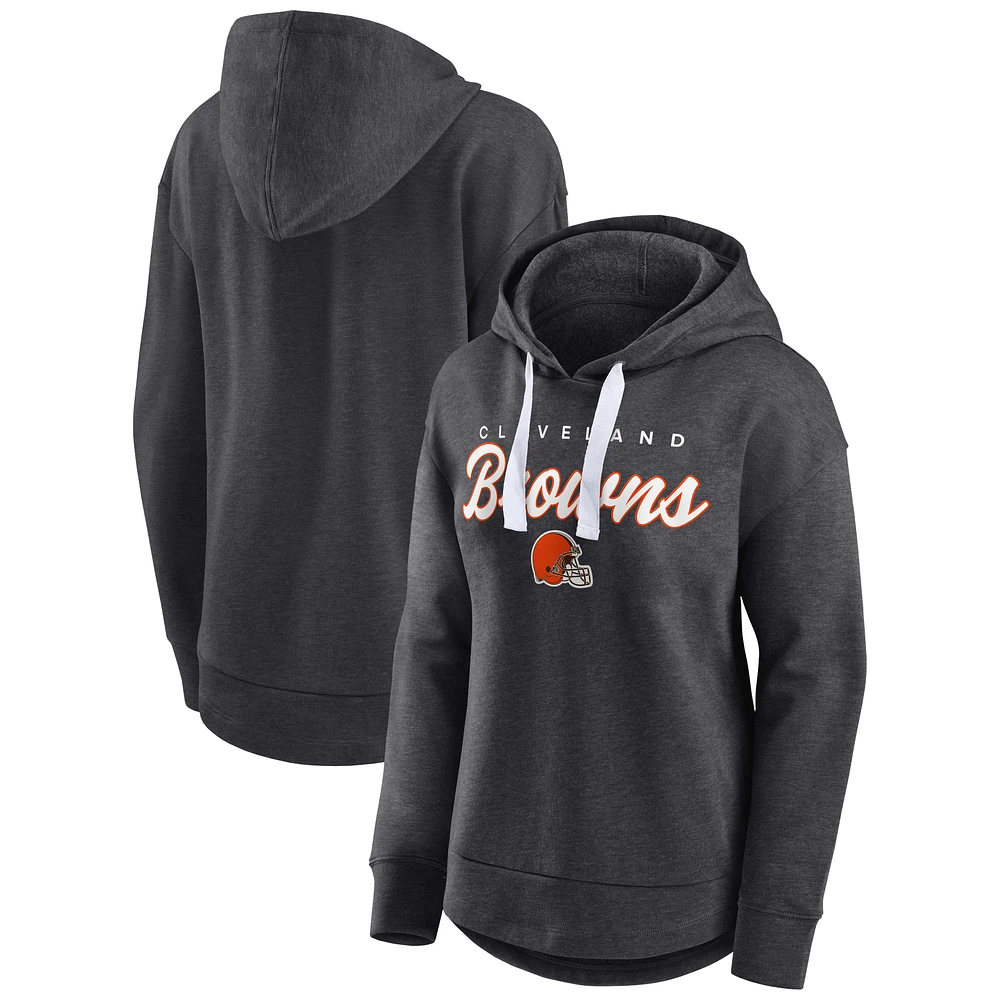 Women's Fanatics Heather Charcoal Cleveland Browns Set To Fly Pullover Hoodie