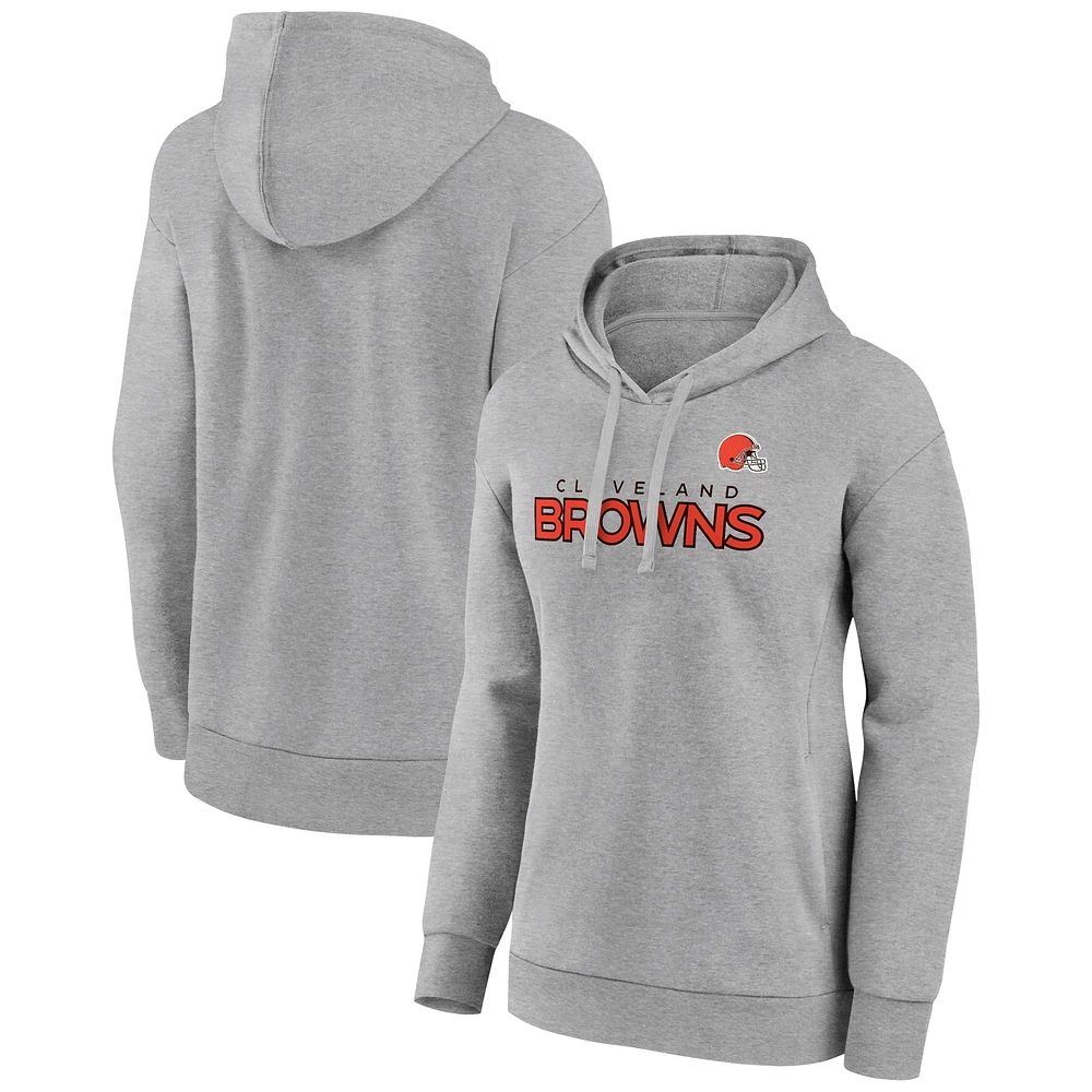 Chandail à capuche en molleton de coton emblématique des Cleveland Browns Fanatics Heather Grey pour femmes