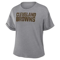 Women's Fanatics Heather Gray Cleveland Browns Tri-Blend T-Shirt