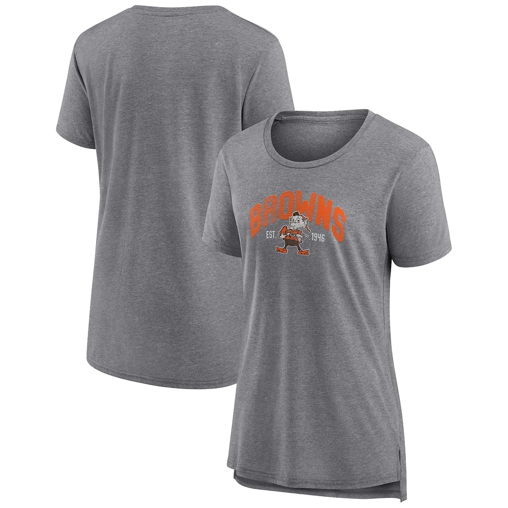 T-shirt moderne à dos tombant Fanatics pour femmes, gris chiné, Cleveland Browns