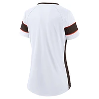 Women's Fanatics  White Cleveland Browns Athena Lace-Up V-Neck T-Shirt