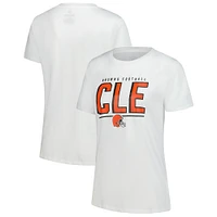 T-shirt blanc fanatique pour femme des Cleveland Browns pom-pom girls