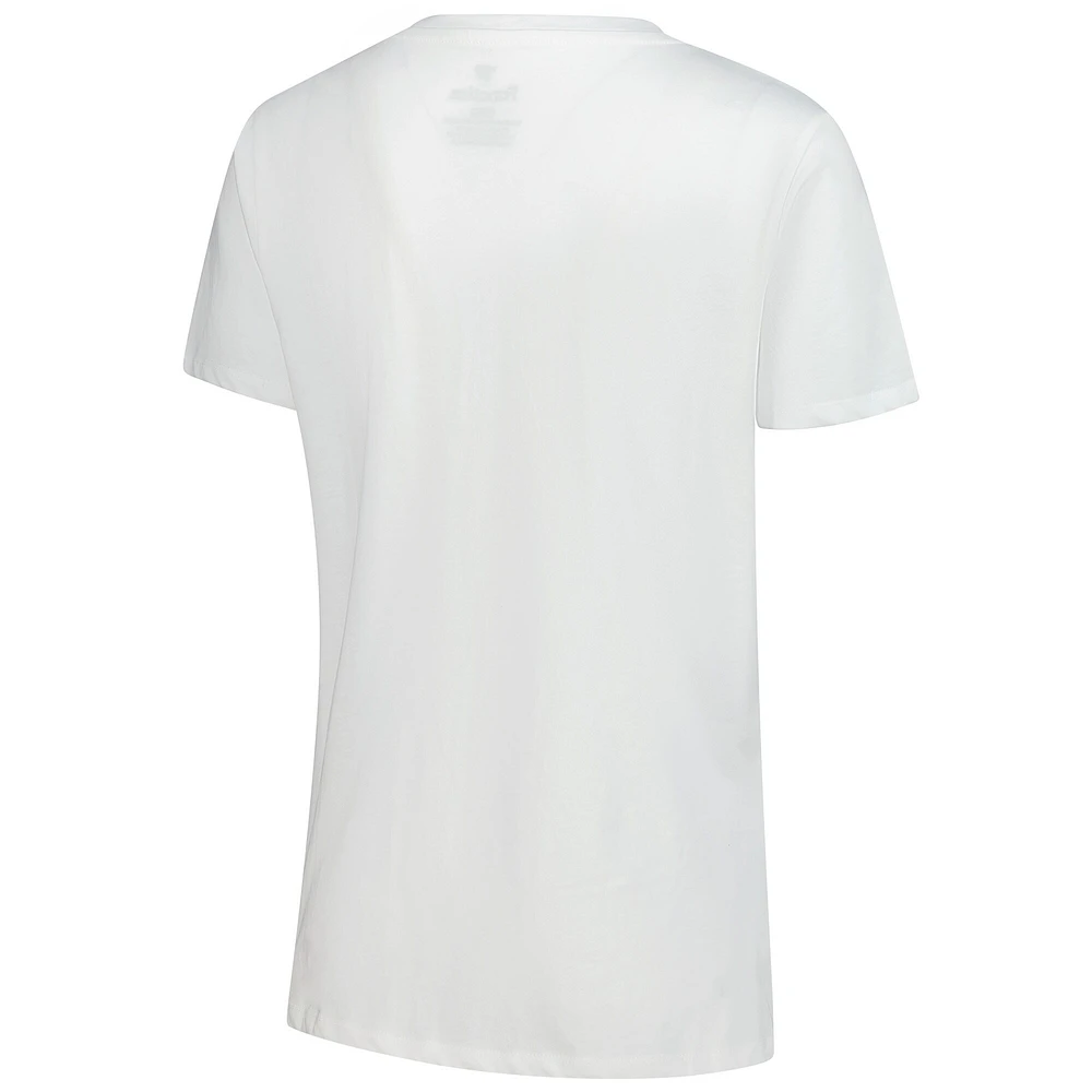 T-shirt blanc fanatique pour femme des Cleveland Browns pom-pom girls