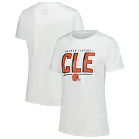 T-shirt blanc fanatique pour femme des Cleveland Browns pom-pom girls