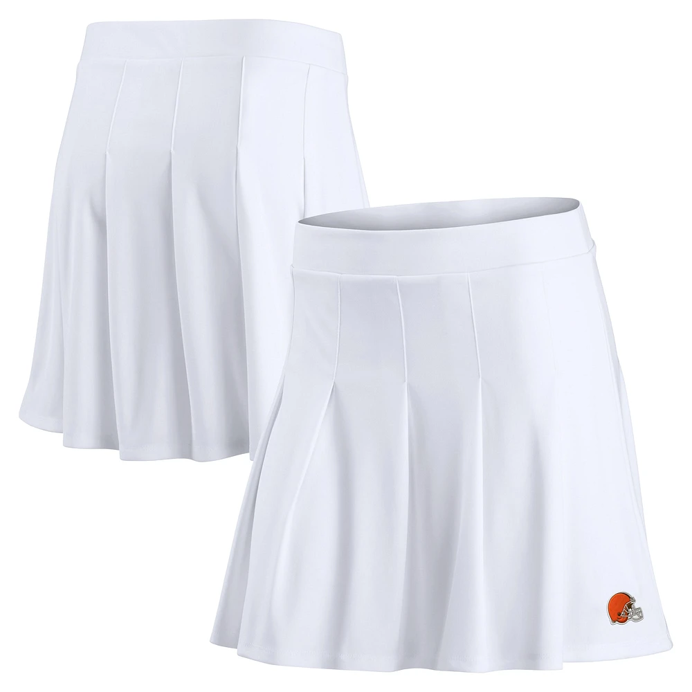 Jupe-short de tennis avec logo principal des Cleveland Browns Fanatics pour femmes, blanche