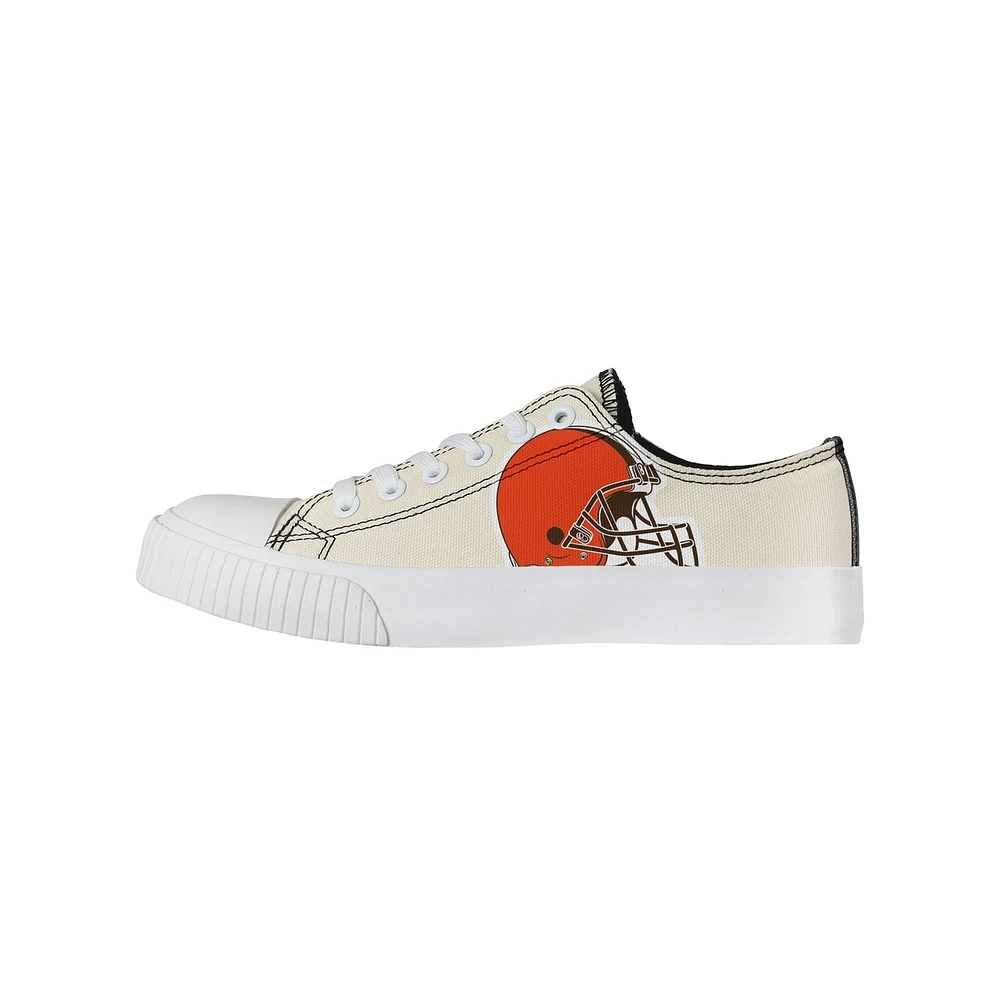 Chaussures en toile basses FOCO Cleveland Browns pour femmes, crème