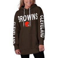 Women's G-III 4Her by Carl Banks Brown Cleveland Browns Extra Inning Logo - Pullover Hoodie