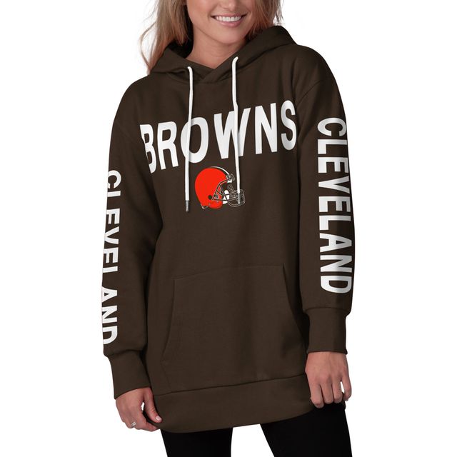 G-III 4Her pour femmes par Carl Banks Brown Cleveland Browns Extra Inning - Chandail à capuchon