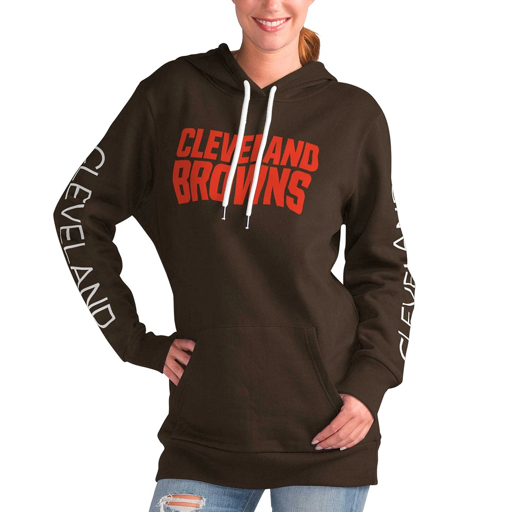 Chandail à capuchon pour femme G-III 4Her by Carl Banks Brown Cleveland Browns Extra Inning