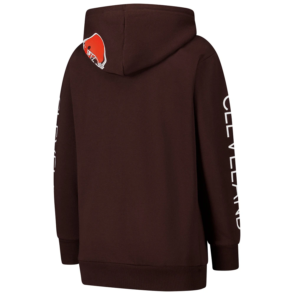 Women's G-III 4Her by Carl Banks Brown Cleveland Browns Extra Inning Pullover Hoodie