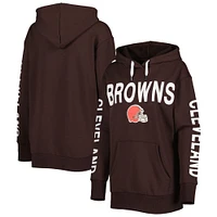 Women's G-III 4Her by Carl Banks Brown Cleveland Browns Extra Point Pullover Hoodie