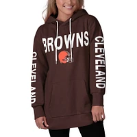 Women's G-III 4Her by Carl Banks Brown Cleveland Browns Extra Point Pullover Hoodie