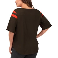 T-shirt de secondeur taille plus G-III 4Her par Carl Banks Brown Cleveland Browns pour femmes