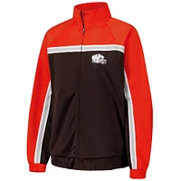 Women's G-III 4Her by Carl Banks Brown Cleveland Browns Post Game Full-Zip Track Jacket