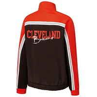 Women's G-III 4Her by Carl Banks Brown Cleveland Browns Post Game Full-Zip Track Jacket