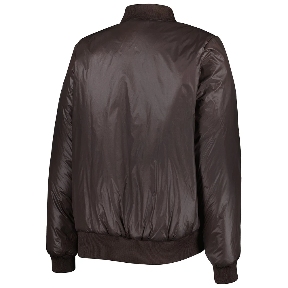 Veste réversible pour femme G-III 4Her by Carl Banks Oatmeal/Brown Cleveland Browns Switchback Full-Zip