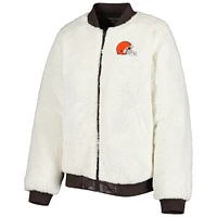 Veste réversible pour femme G-III 4Her by Carl Banks Oatmeal/Brown Cleveland Browns Switchback Full-Zip