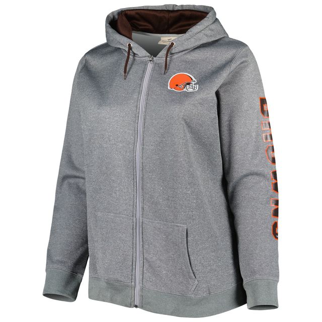 Women's Heather Charcoal Cleveland Browns Plus Size Fleece Full