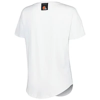 KIYA TOMLIN - T-shirt blanc à col en V triple mélange Cleveland Browns pour femme