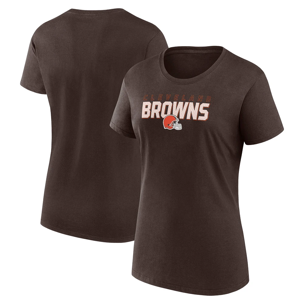 T-shirt Lean marron athlétique avec logo pour femme des Cleveland Browns