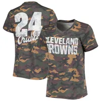 Women's Majestic Threads T.j. Watt Camo Pittsburgh Steelers Name & Number V-Neck Tri-Blend T-Shirt Size: Small