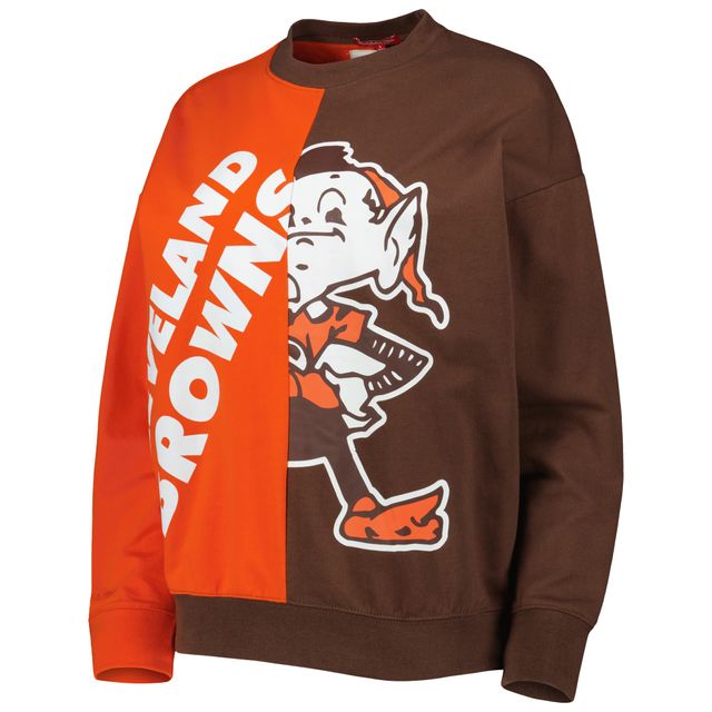 Sweat à capuche Big Face des Cleveland Browns Mitchell & Ness pour femme, orange/marron